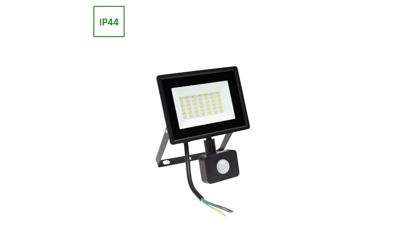 Naświetlacz LED z czujnikiem PIR NOCTIS LUX 3 30W 2800lm 4000K IP44 czarny