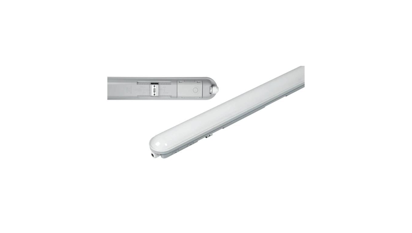Oprawa hermetyczna LED RETRO SLIM PC/PC 120cm 36W, 6120lm, CCT 3000/4000/6500K, IP65