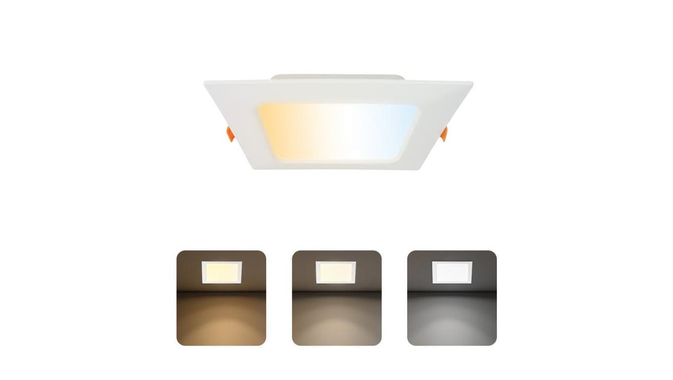 Oprawa podtynkowa downlight LED, 12W, 1050lm, IP20, CCT, kwadratowa, biała, ALEXIS-SQ HOROZ