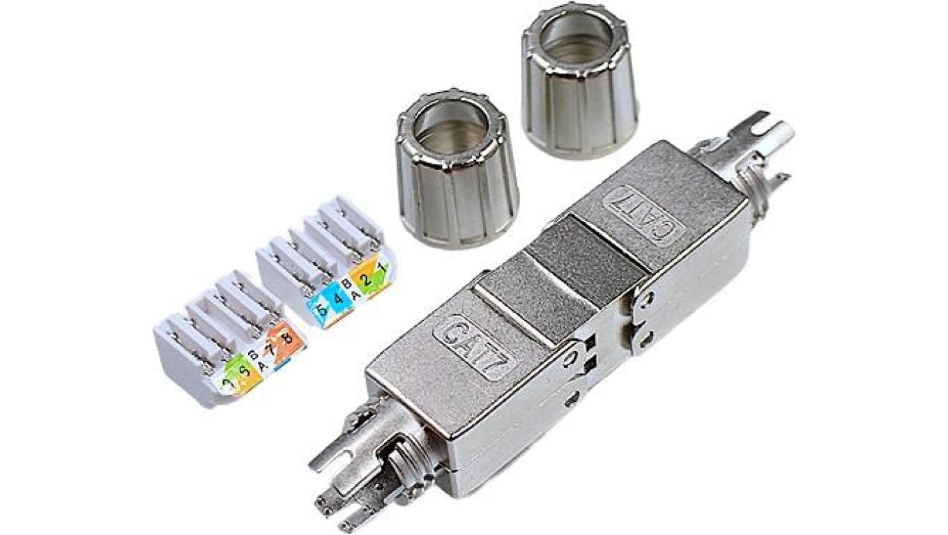 Przemysłowy beznarzędziowy łącznik modularny STP ekranowany kat.7 8p8c LSA krone 24-22AWG IDC-3887