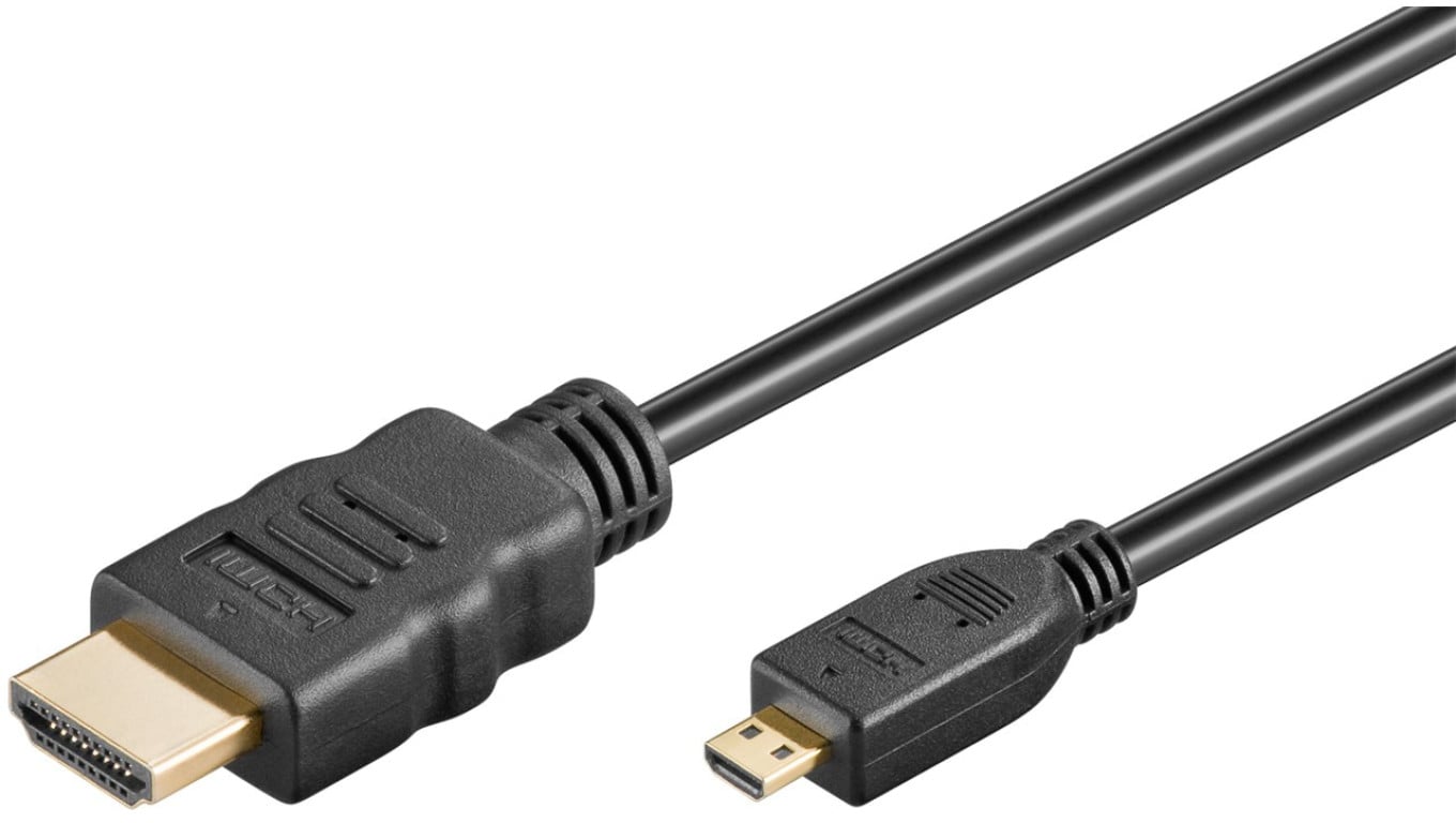 Przewód HDMI™ o dużej szybkości transmisji z Ethernetem (Micro, 4K @ 60 Hz) - Długość kabla 1 m