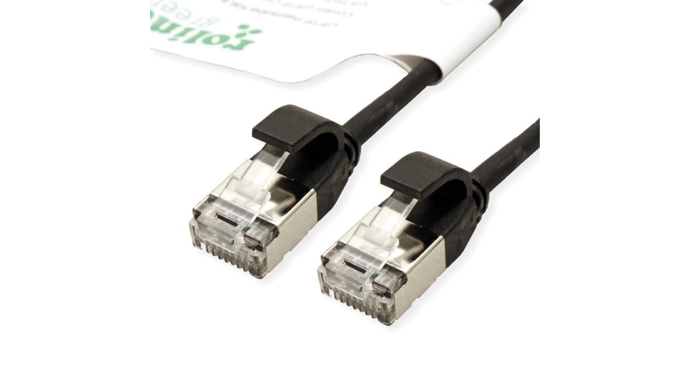 ROLINE GREEN F/UTP DataCenter Patch Cord Cat.6A (Class EA), LSOH, bardzo cienki, czarny, 3 m
