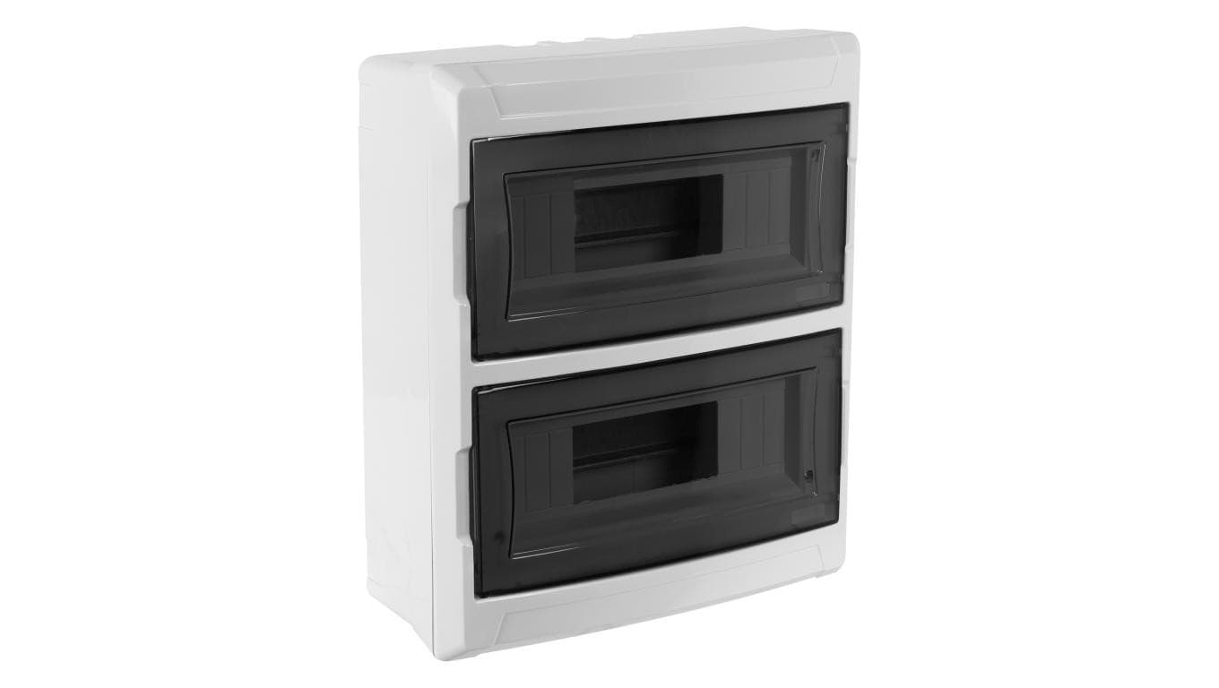 Rozdzielnica natynkowa S-24 (N+PE) 2x12 moduły IP40 305x340x100mm drzwi transparentne dymne NEKU