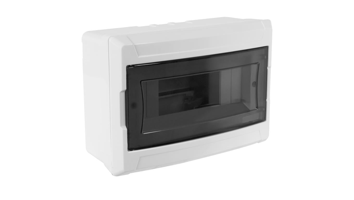 Rozdzielnica natynkowa S-9 (N+PE) 1x9 modułów IP40 240x165x100mm drzwi transparentne dymne NEKU