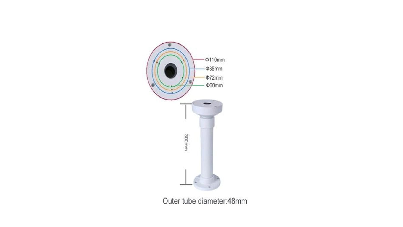 Uchwyt sufitowy rurowy uniwersalny (pasuje do Dahua BCS Hikvision Uniview) 30cm Ceiling Bracket Fox 9A