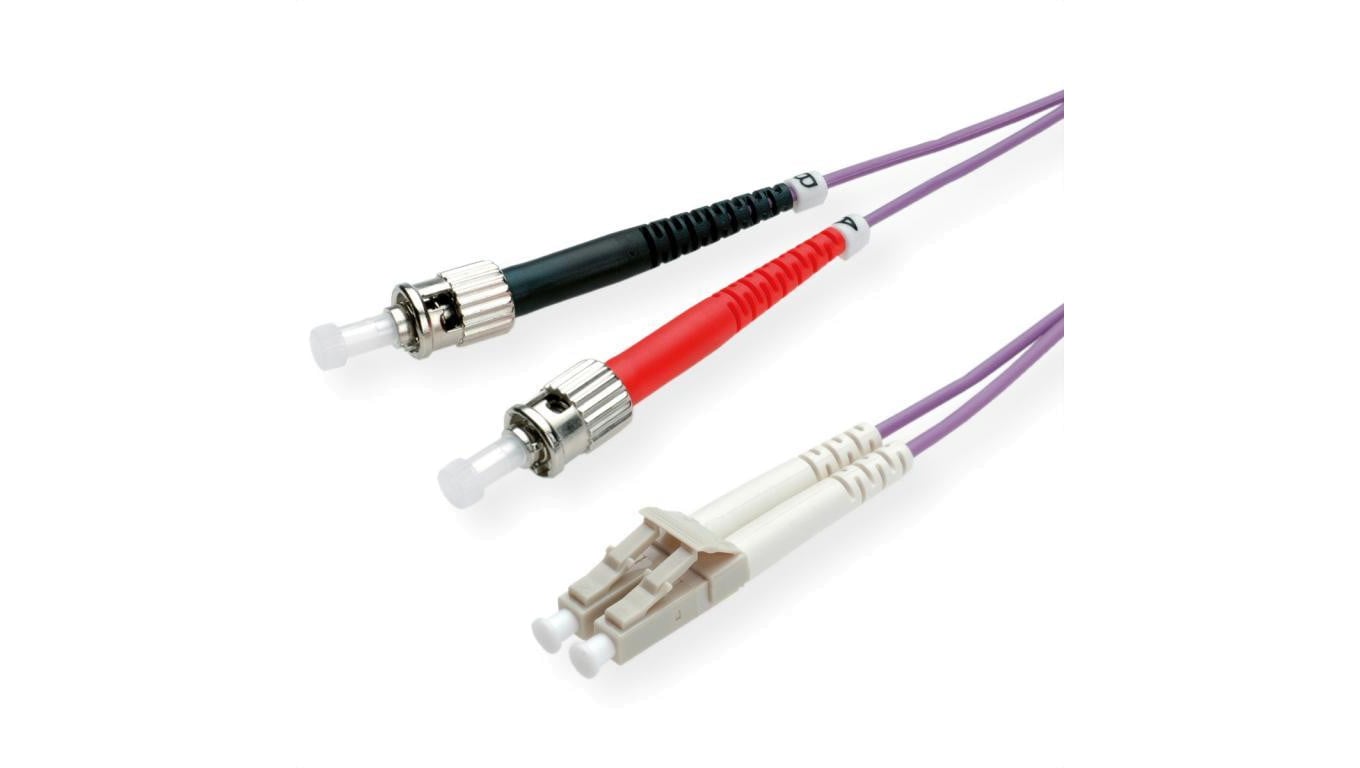 VALUE Kabel F.O. 50/125µm OM4, LC/ST, fioletowy, 5 m