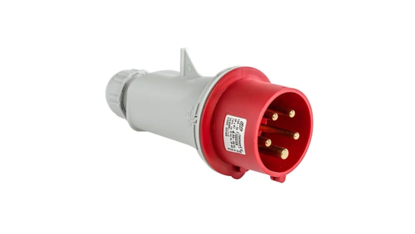 Wtyczka przenośna 16A 5P (3P+N+E) 400V 6H - czerwona IP44