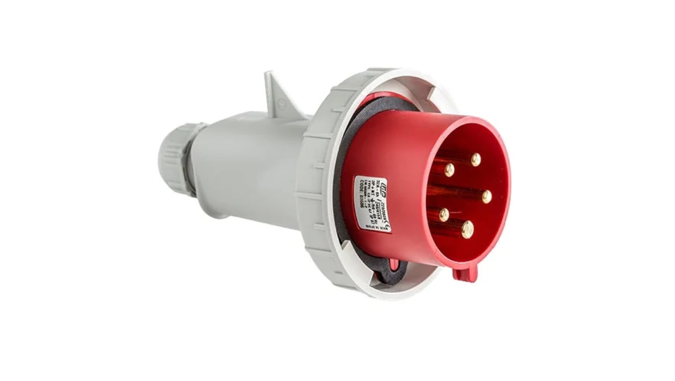 Wtyczka przenośna 32A 5P (3P+N+E) 400V 6H - czerwona IP67