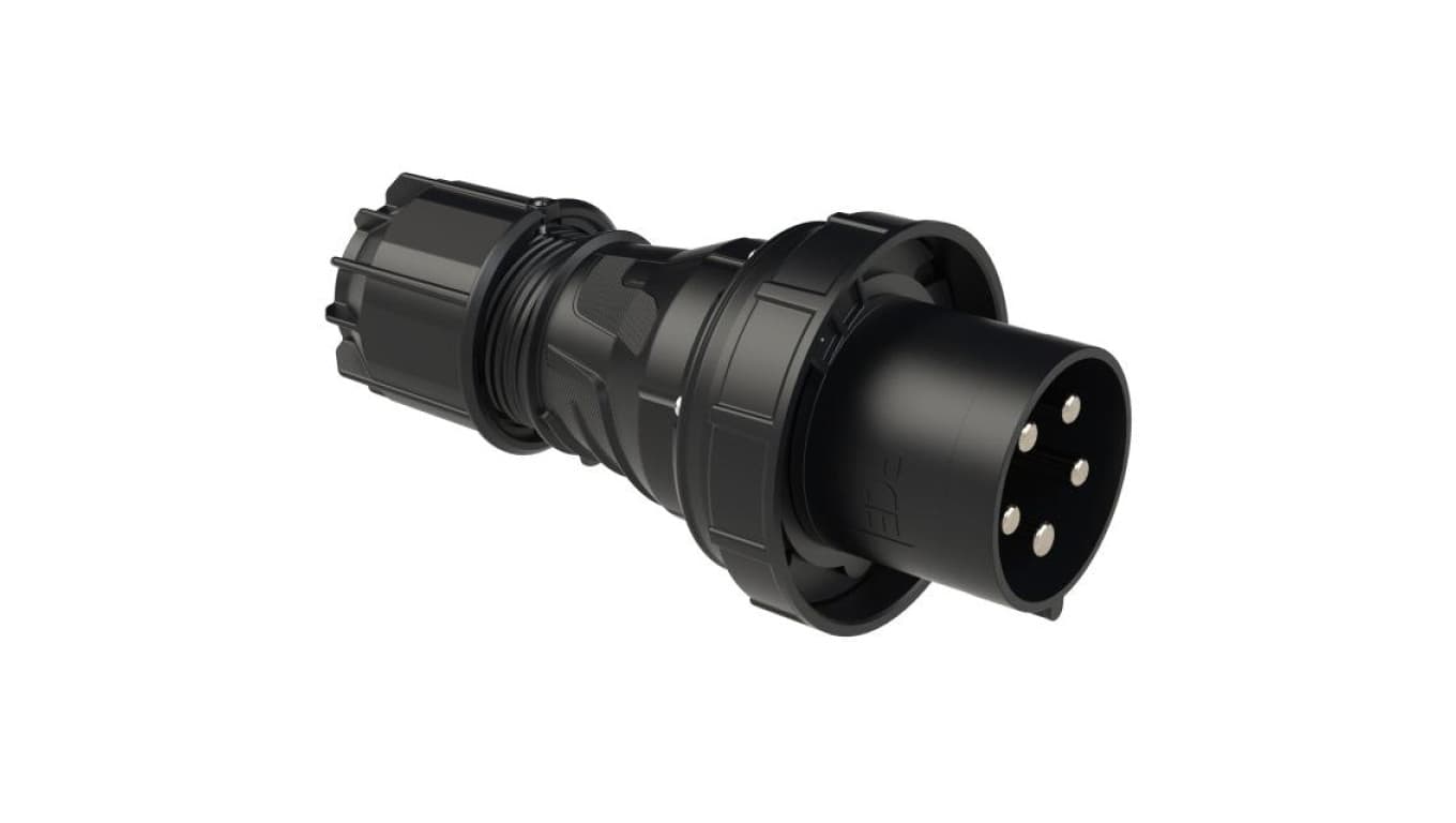 Wtyczka siłowa 5p 125A 400V przenośna IP67 czarna POWER TWIST PCE na kabel