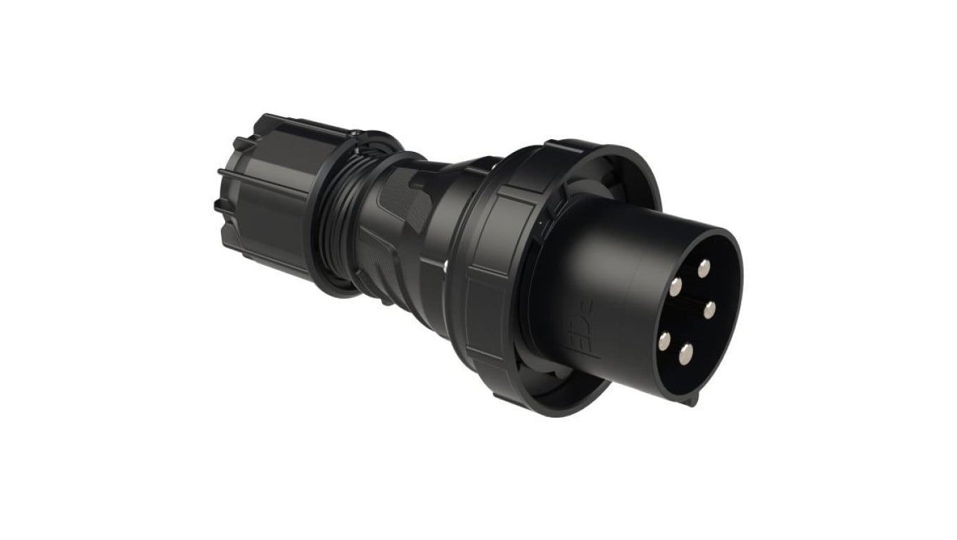 Wtyczka siłowa 5p 125A 400V przenośna IP67 czarna POWER TWIST PCE na kabel
