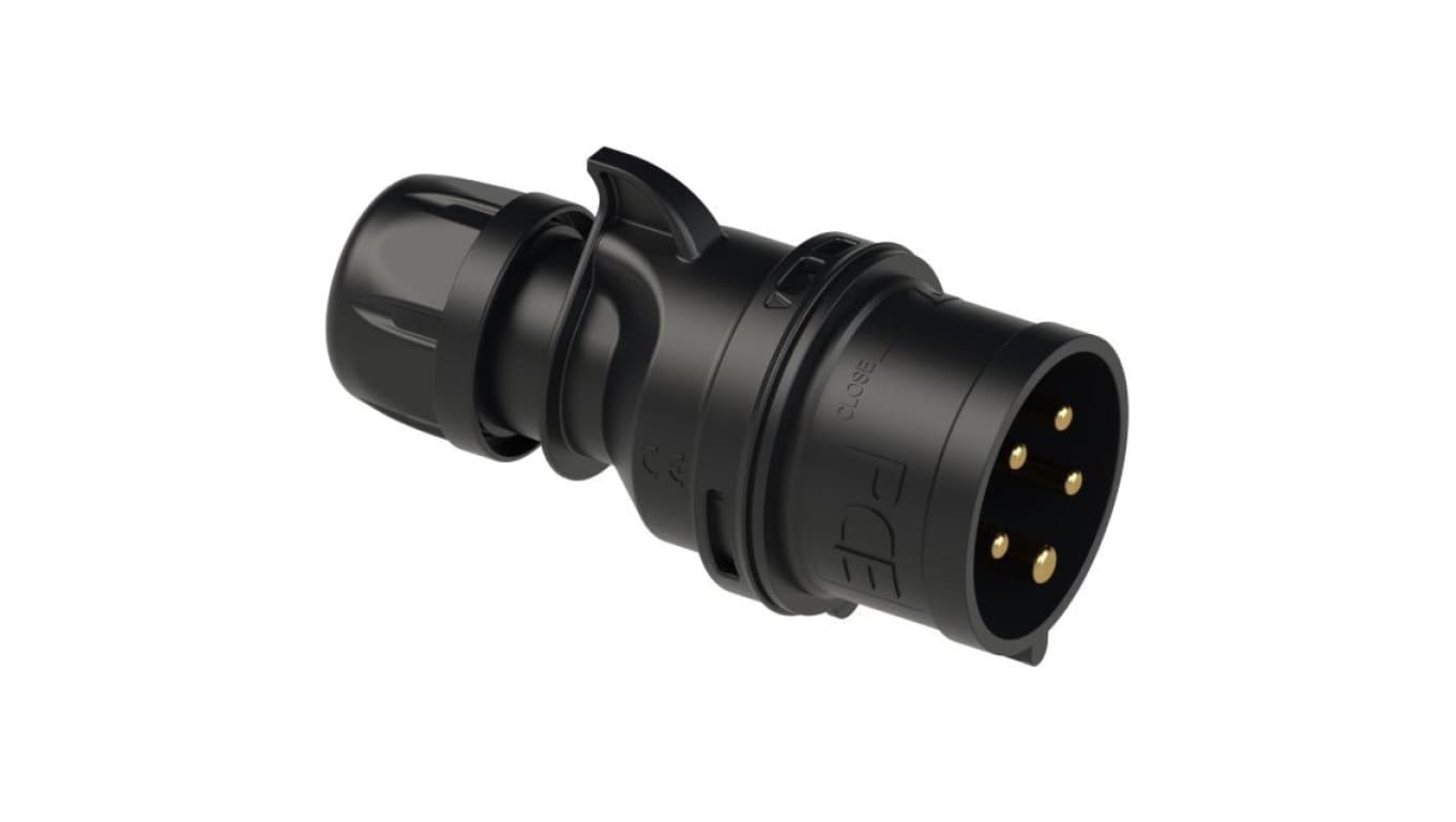 Wtyczka siłowa 5p 32A 400V przenośna IP44 czarna SHARK PCE na kabel