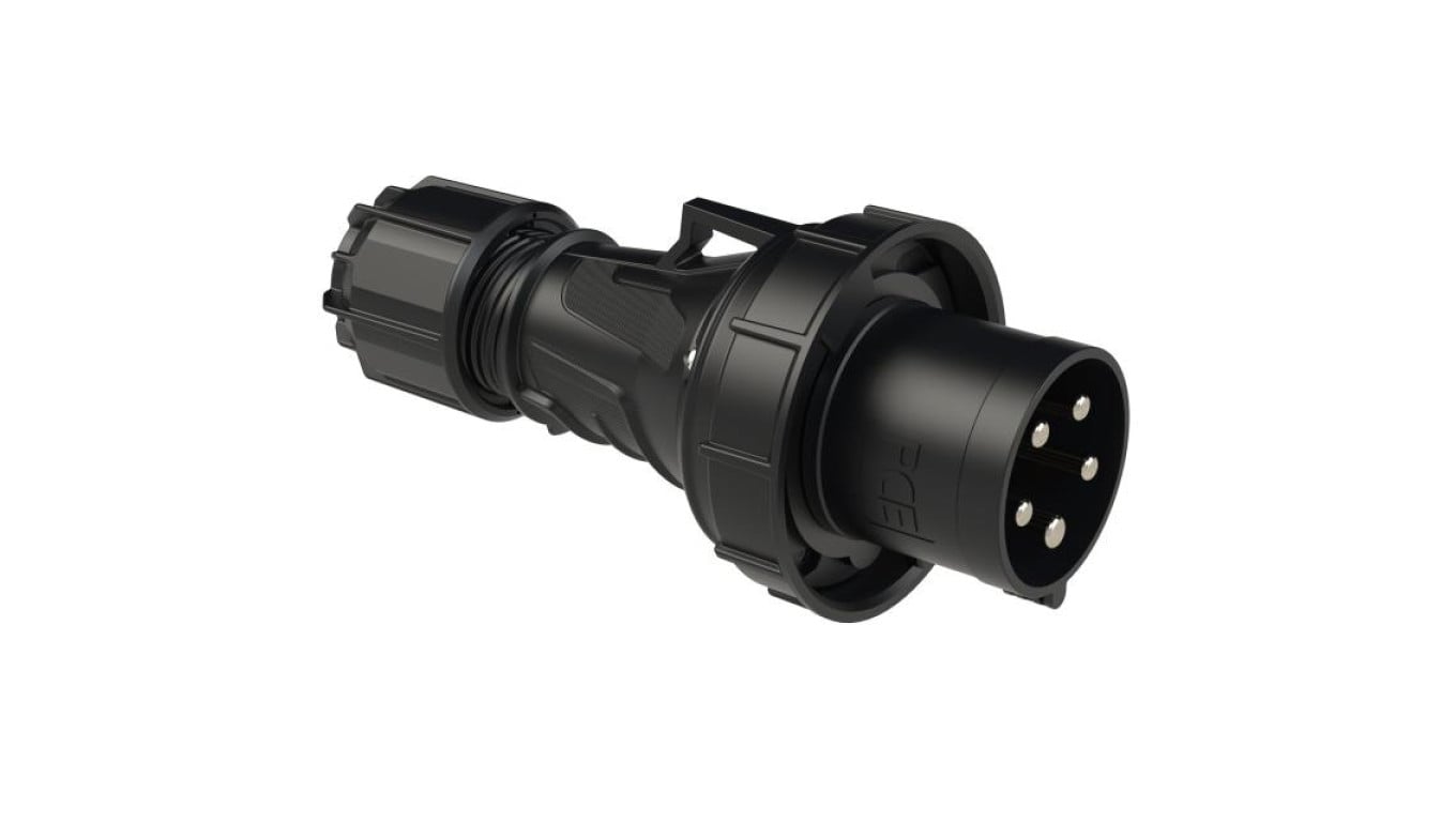 Wtyczka siłowa 5p 63A 400V przenośna IP67 czarna POWER TWIST PCE na kabel