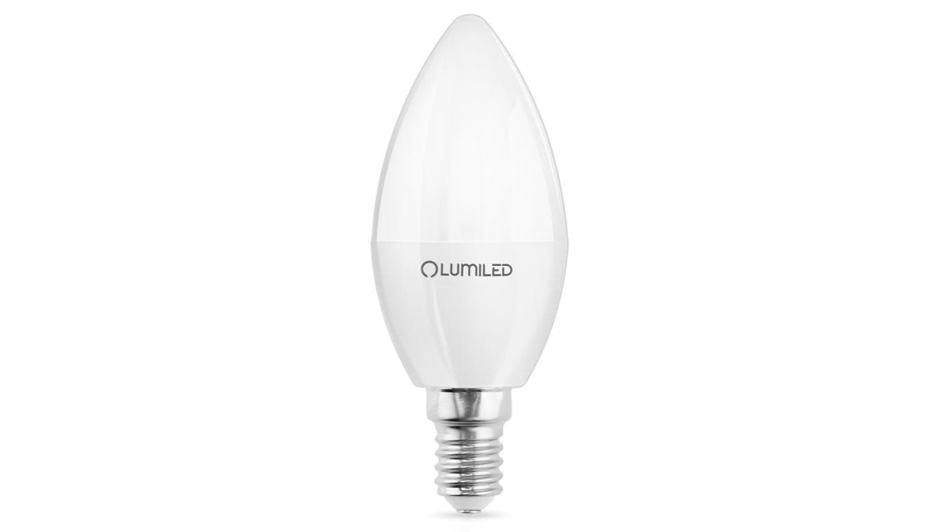 Żarówka LED LUMILED E14 Świeczka B35 8W zamiennik 60W 880lm 3000K Ciepła 180 Klasa E 3 Lata Gwarancji