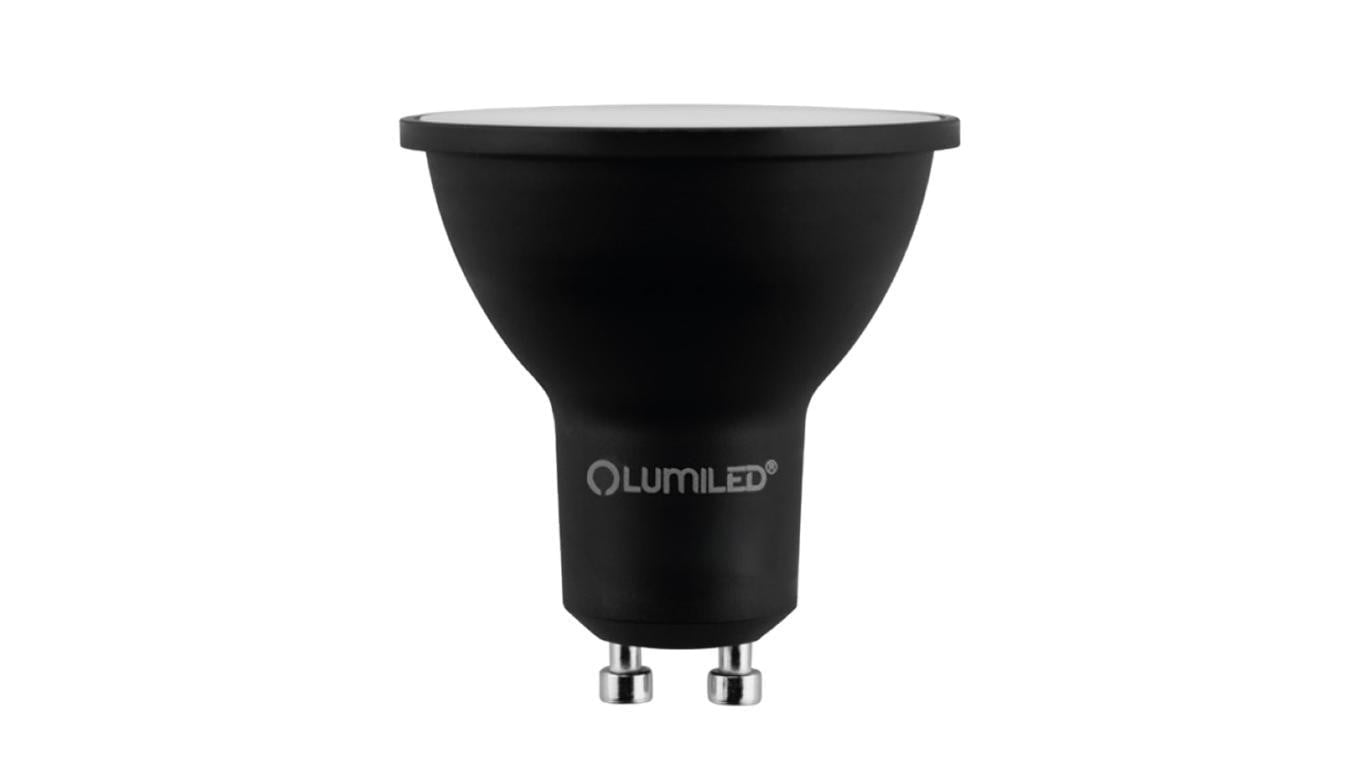 Żarówka LED LUMILED GU10 Reflektor PAR16 6W zamiennik 50W 600lm 4000K Neutralna 120 Czarna Klasa E 3 Lata Gwarancji