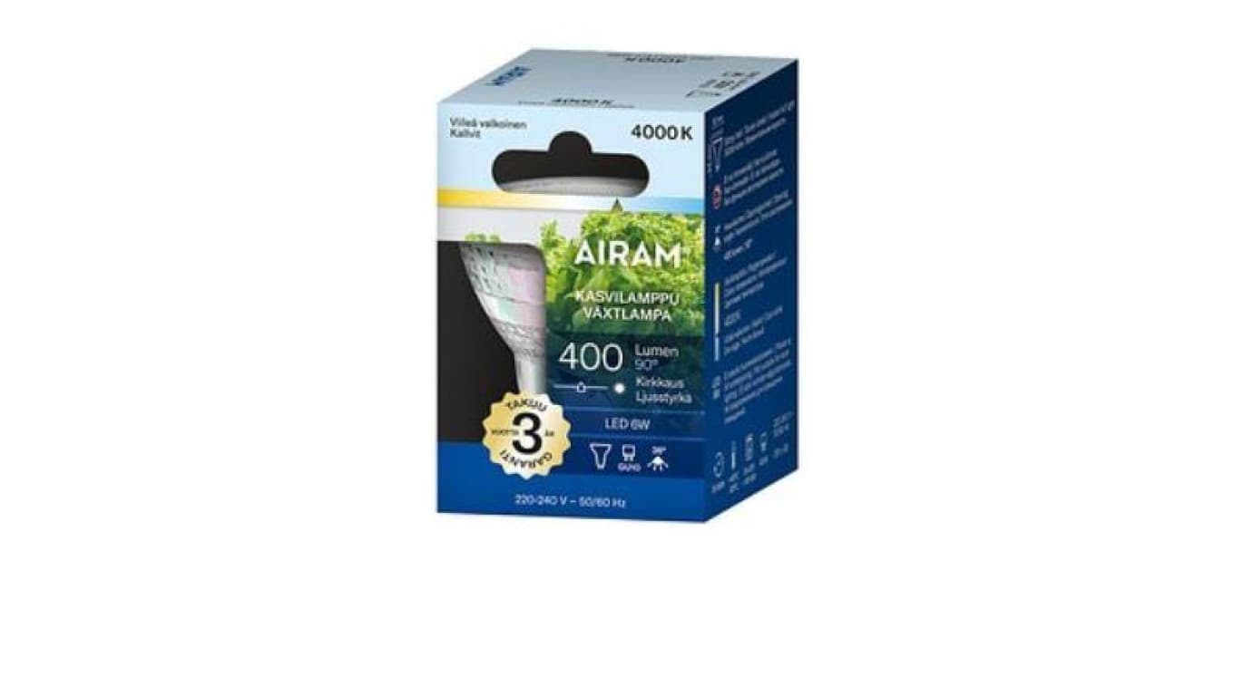 Żarówka LED PAR16 do roślin PLANT 6W GU10 4000K 230V AIRAM