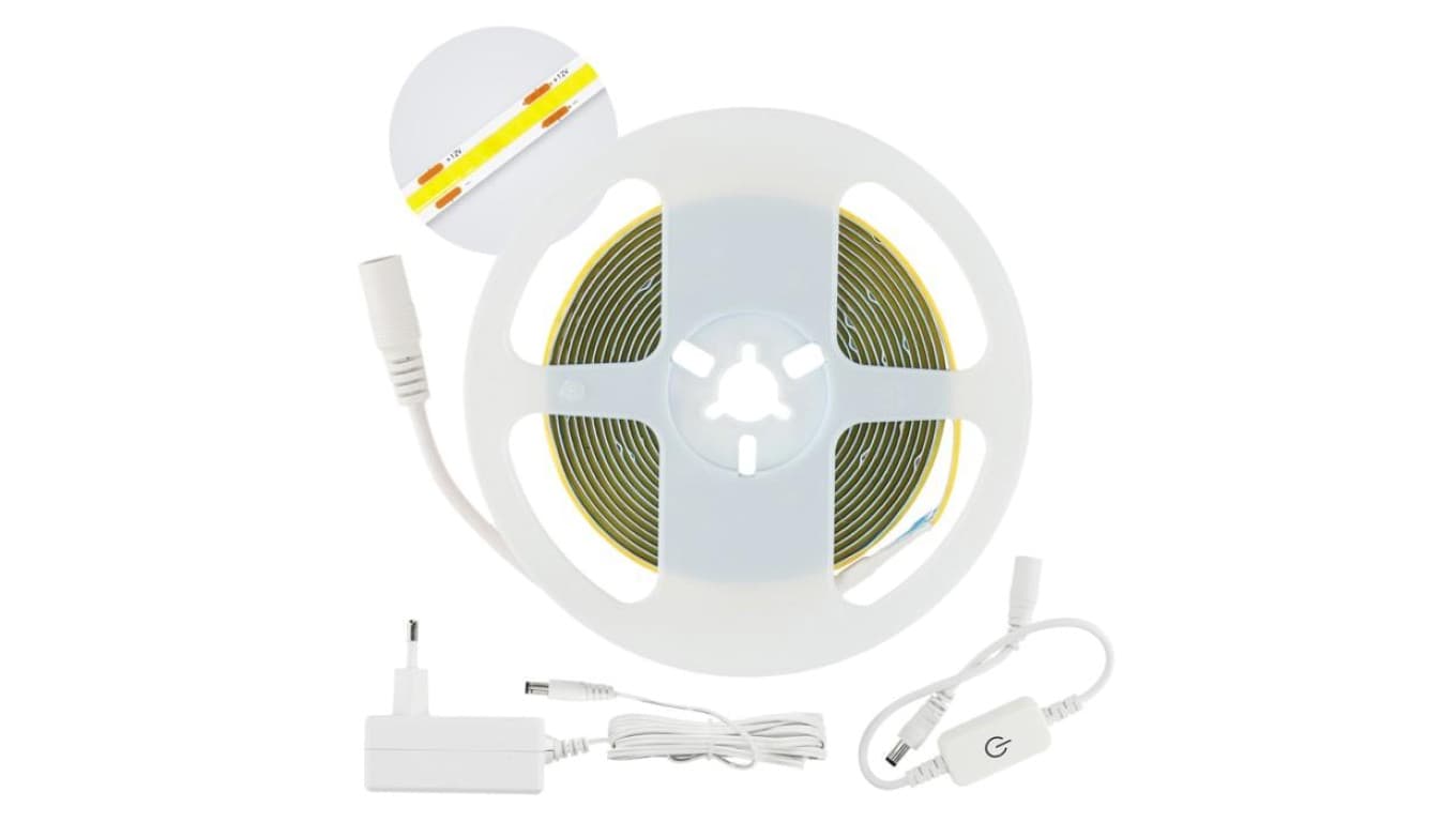 Zestaw Taśma LED SET 3m 4000K IP20 + ściemniacz + zasilacz Kobi