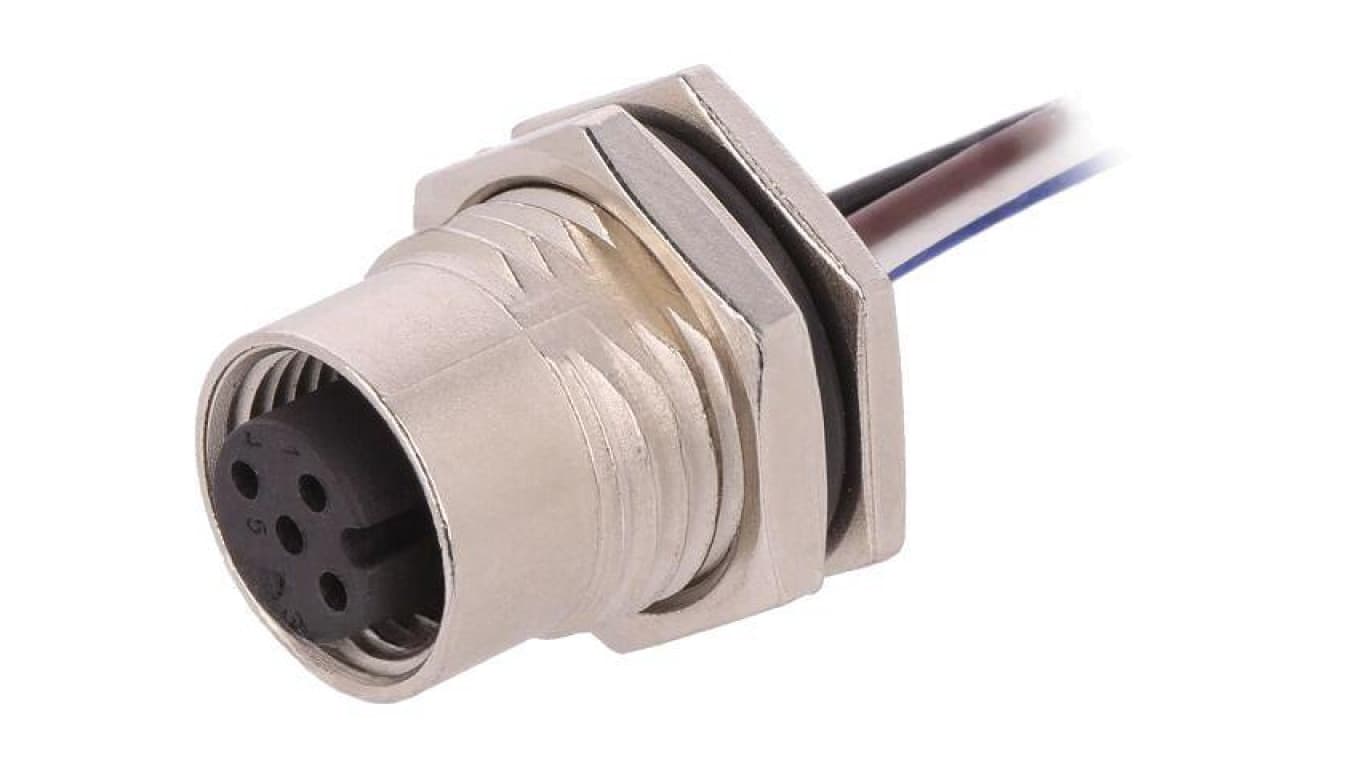 Złącze M12, żeńskie, PIN:4, gniazdo, proste, 250V M12A-04PFFC-SF8B15