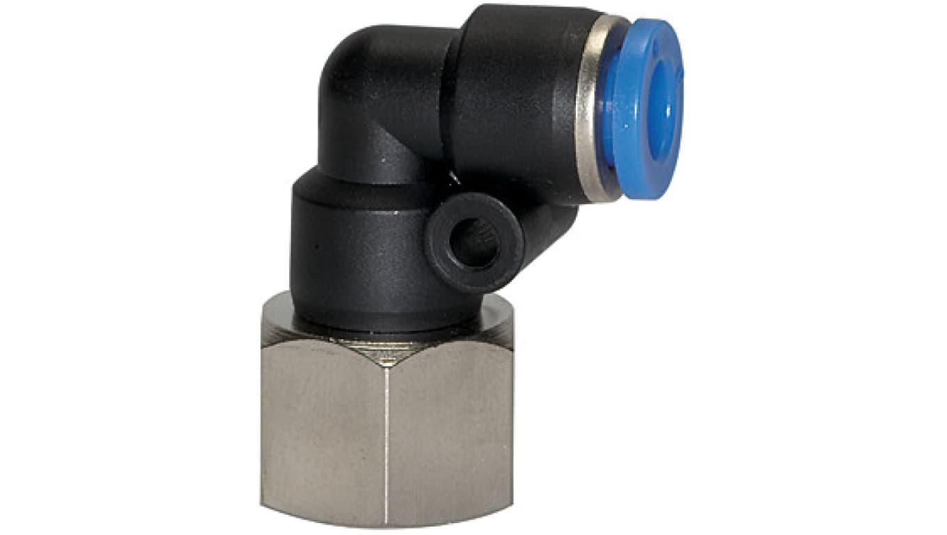 Złączka pneumatyczna wtykowa kątowa G 3/8 GW do węża fi 12 mm, tworzywo sztuczme
