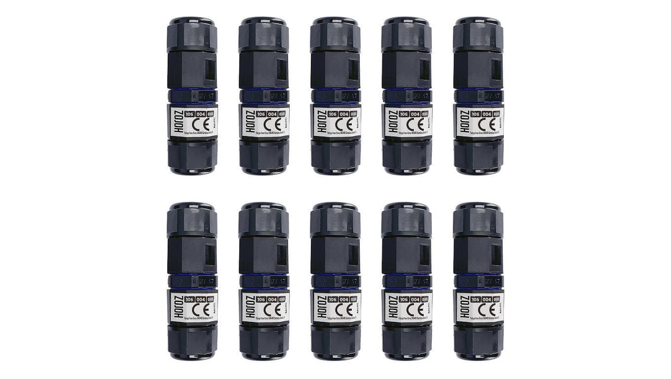10x Konektor kablowy Mufa hermetyczna, IP68, prosty, 0.5-2.5mm², 16A, 250V HOROZ