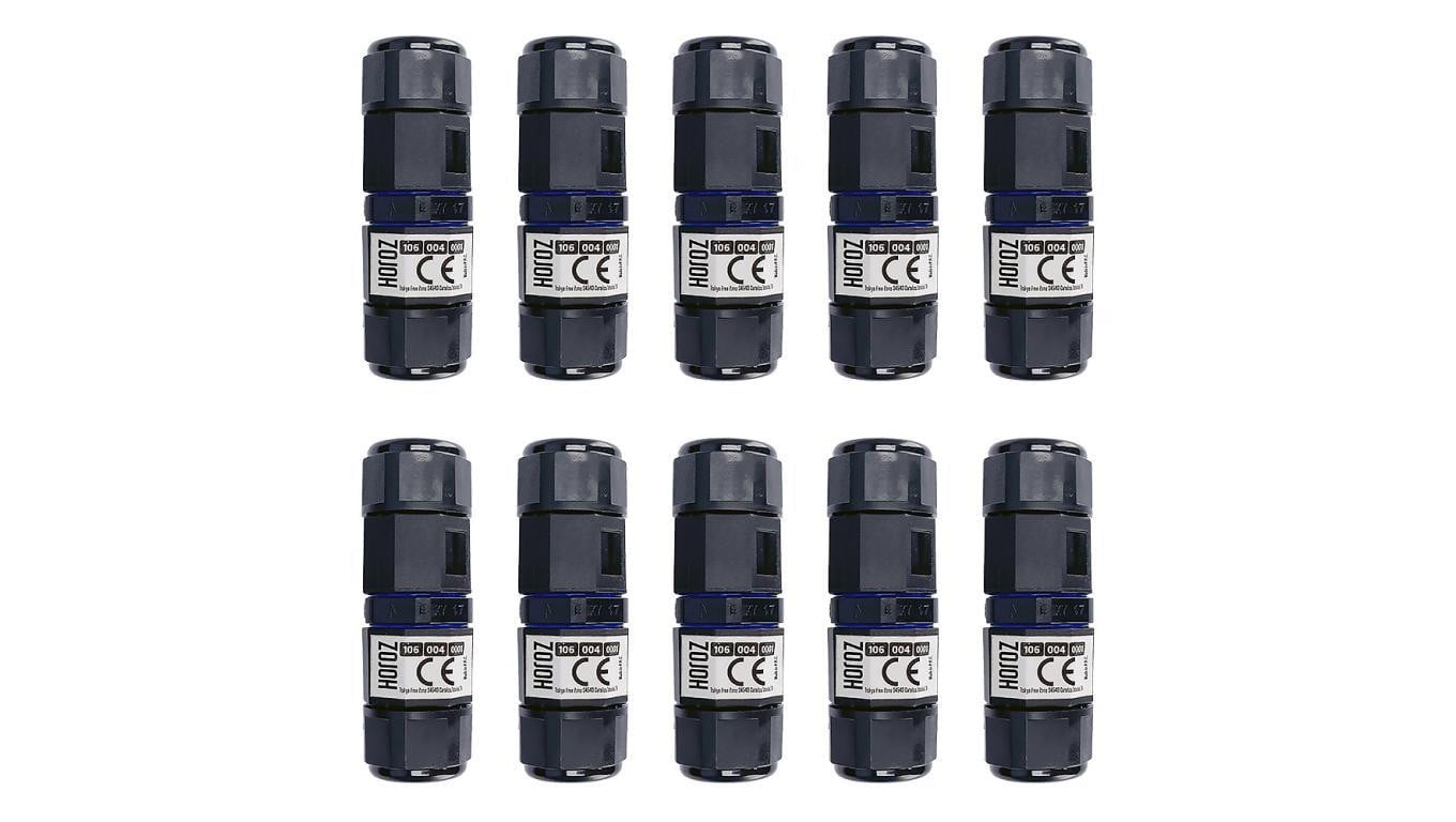 10x Konektor kablowy Mufa hermetyczna, IP68, prosty, 0.5-2.5mm², 16A, 250V HOROZ