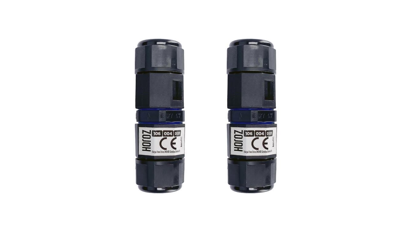 2x Konektor kablowy Mufa hermetyczna, IP68, prosty, 0.5-2.5mm², 16A, 250V HOROZ