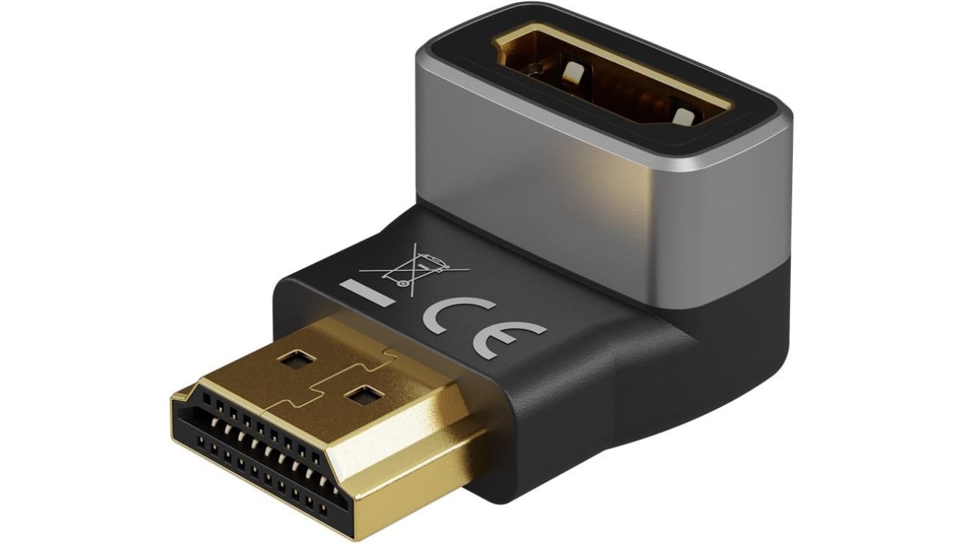 Adapter HDMI™ kątowy 270 pionowy, 8K @ 60 Hz, pozłacany