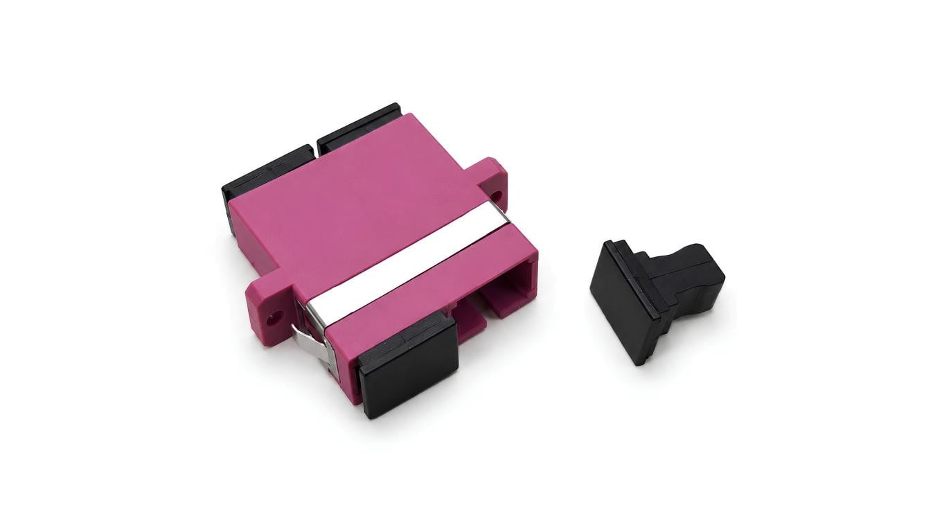 Adapter światłowodowy MM SC/UPC-SC/UPC duplex OM4 magenta NEKU