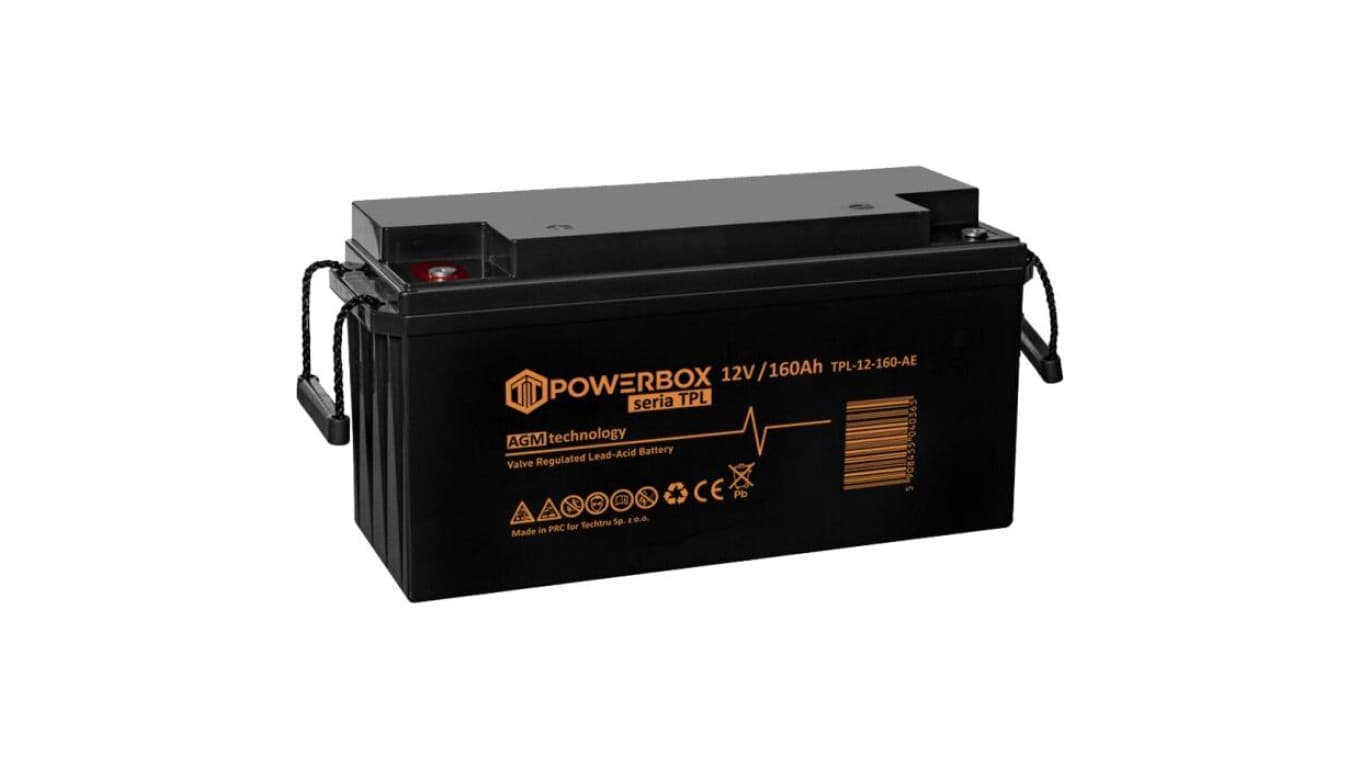 Akumulator AGM uniwersalny 12V 160Ah bezobsługowy (M8) POWERBOX