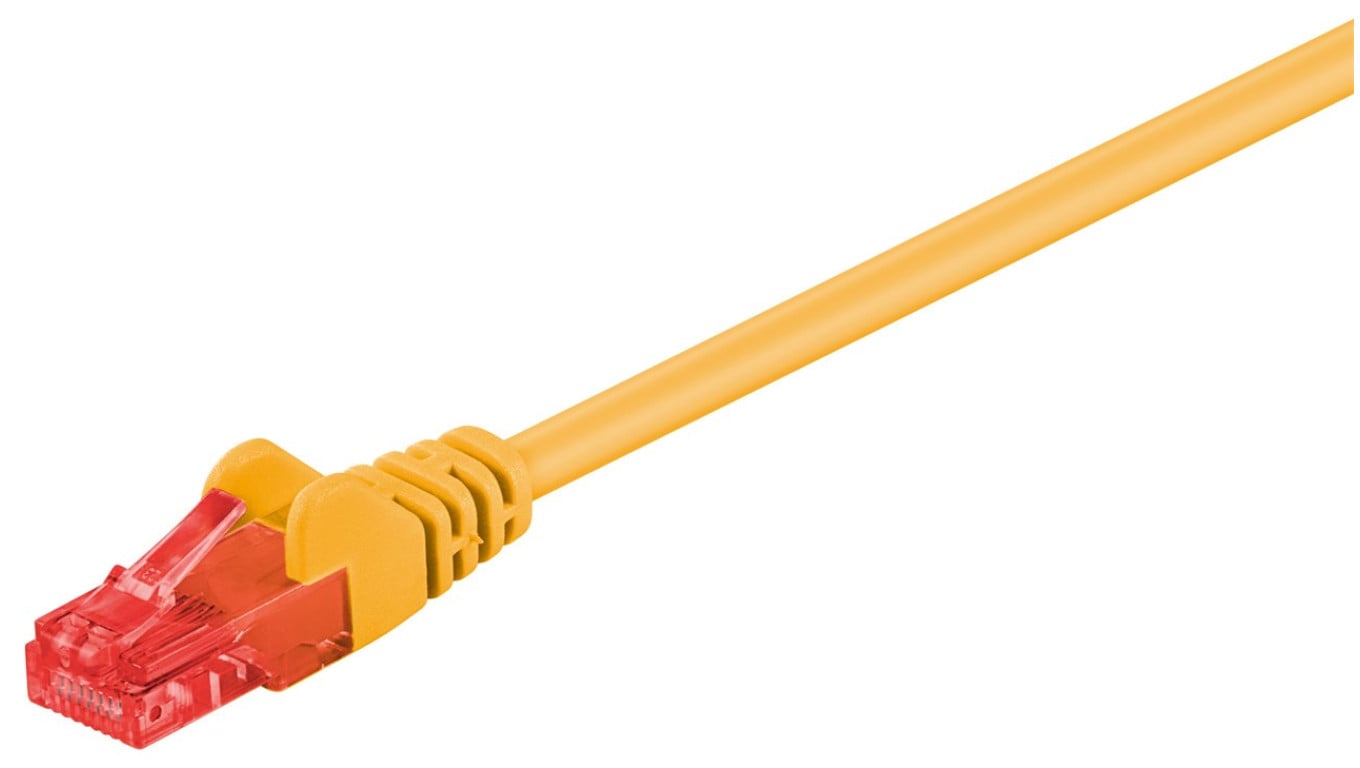 CAT 6Kabel łączący, U/UTP, Żółty - Długość kabla 10 m