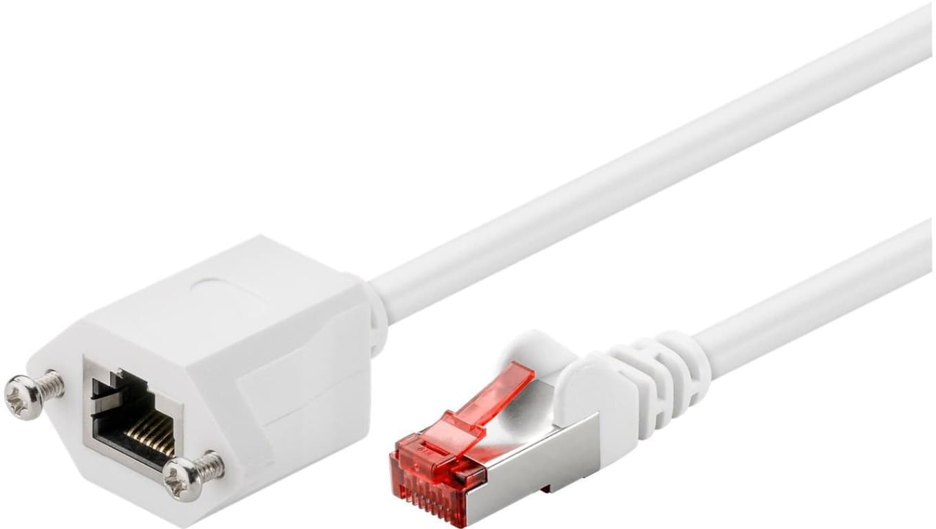 CAT 6Kabel przedłużającyF/UTP, Biały - Długość kabla 0.5 m