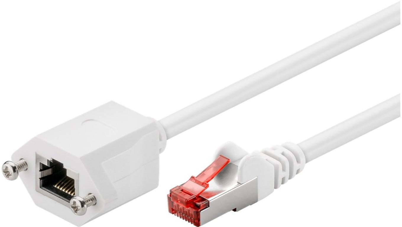 CAT 6Kabel przedłużającyF/UTP, Biały - Długość kabla 0.5 m