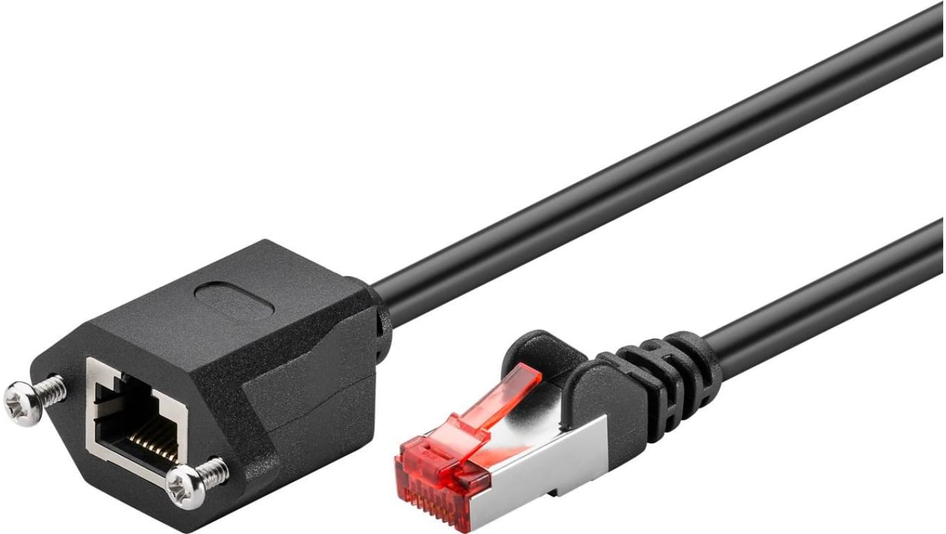 CAT 6Kabel przedłużającyF/UTP, Czarny - Długość kabla 1 m