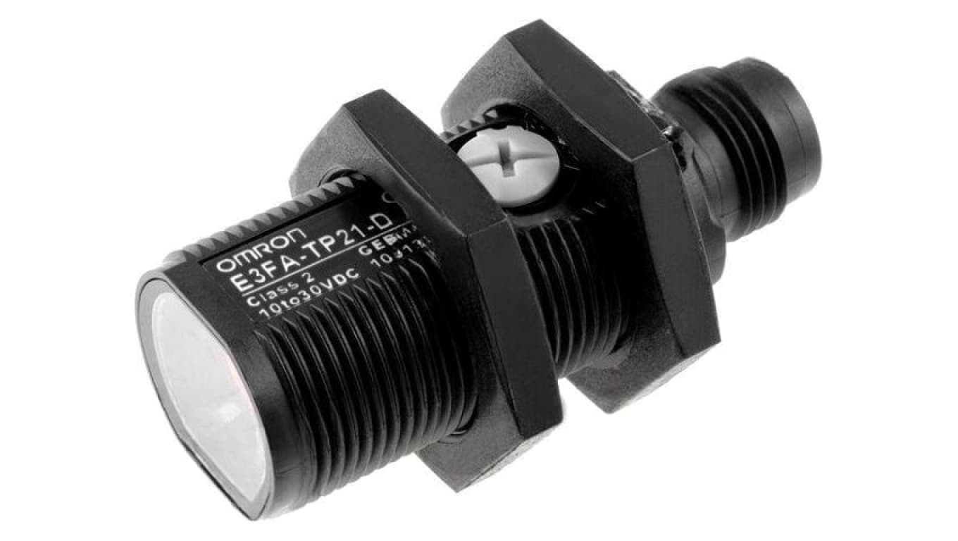 Czujnik fotoelektryczny, NPN, nadajnik-odbiornik, 0,1A, M12 męski, M18, 0...20m, IP67 E3FA-TN21