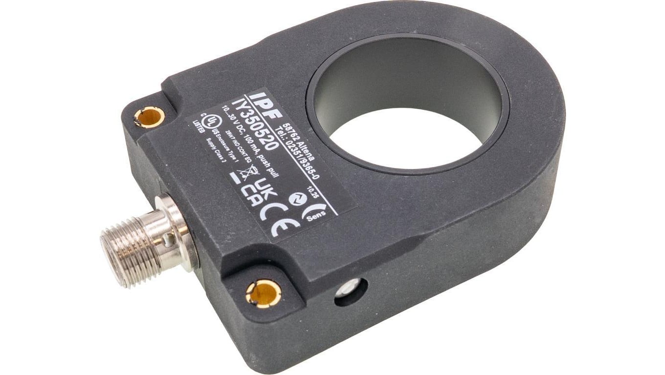 Czujnik indukcyjny 20x92x60mm pierścień 35,1 10-30V DC push-pull NC/NO złącze wtykowe M12 4-stykowe IP67 IY350520