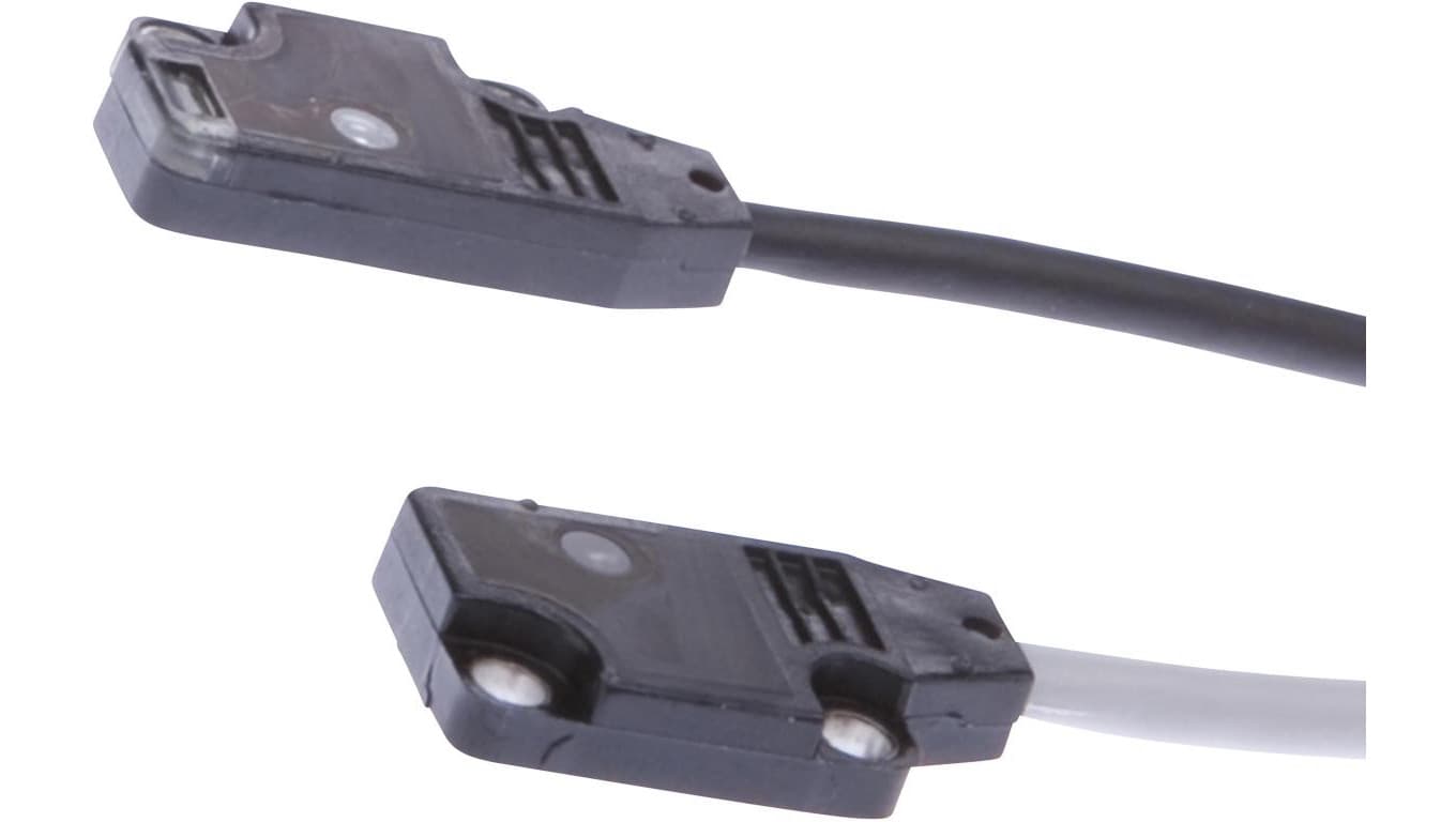Czujnik optyczny, Bariera świetlna, 10x3,5x14mm, Sn: 1m 12-24VDC, PNP NC (rozwierny), Kabel 2m PVC, IP67 OYQ30203