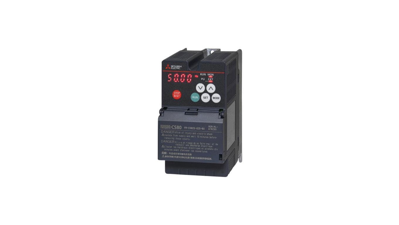 Falownik Moc znamionowa: 0,4 kW 1x200-240 V Prąd znamionowy: 2,5 A IP20 FR-CS82S-025-60