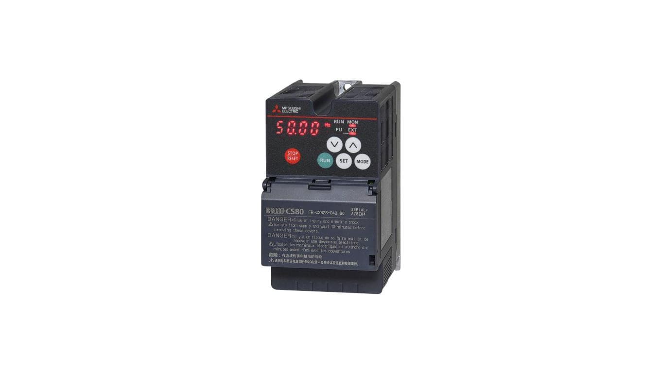 Falownik Moc znamionowa: 0,75 kW 1x200-240 V Prąd znamionowy: 4,2 A IP20 FR-CS82S-042-60