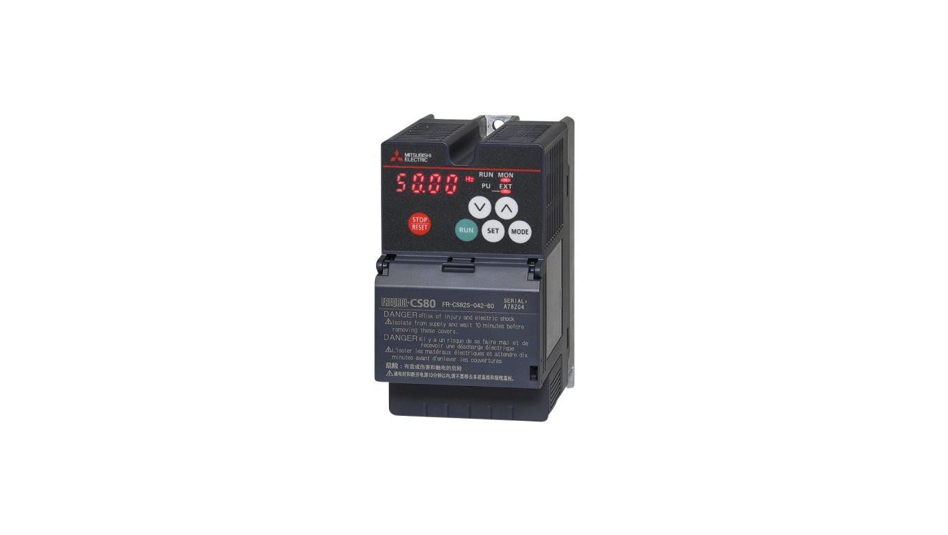 Falownik Moc znamionowa: 0,75 kW 1x200-240 V Prąd znamionowy: 4,2 A IP20 FR-CS82S-042-60