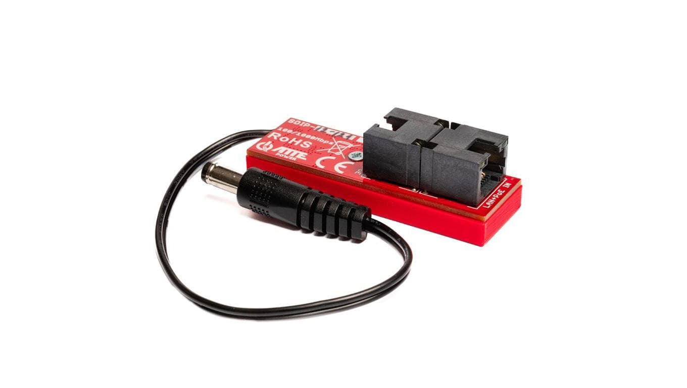 Gigabitowy adapter PoE z przetwornicą obniżającą napięcie do 12 V 2xRJ45 (1xPoE IN, 1xLAN OUT) 10/100/1000Mb/s + 1x DC 12V ATTE