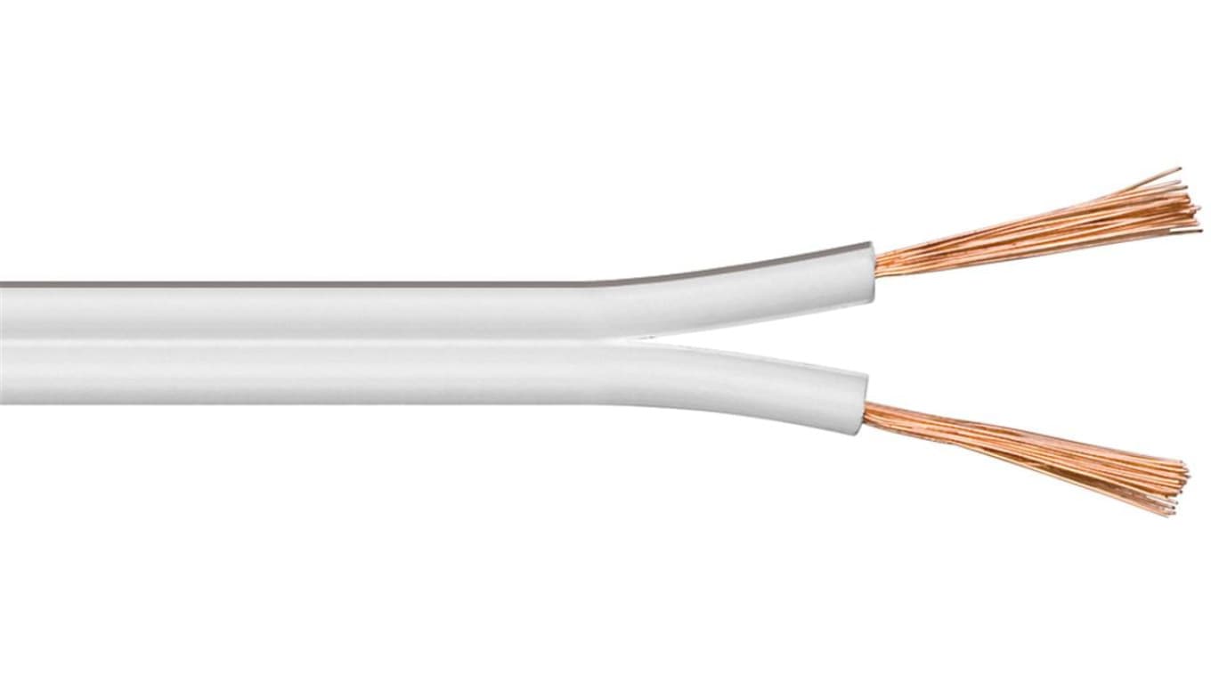 Kabel głośnikowy biały CU - Długość kabla 50 m