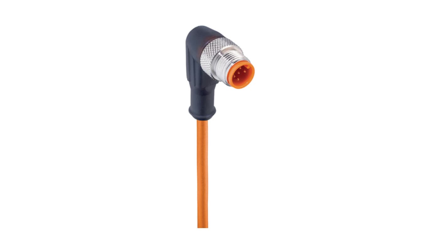 Kabel konfekcjonowany jednostronnie złącze M12 męskie kątowe 5-PINowe kodowanie A PVC pomarańczowy RSWT 5-56/2 M
