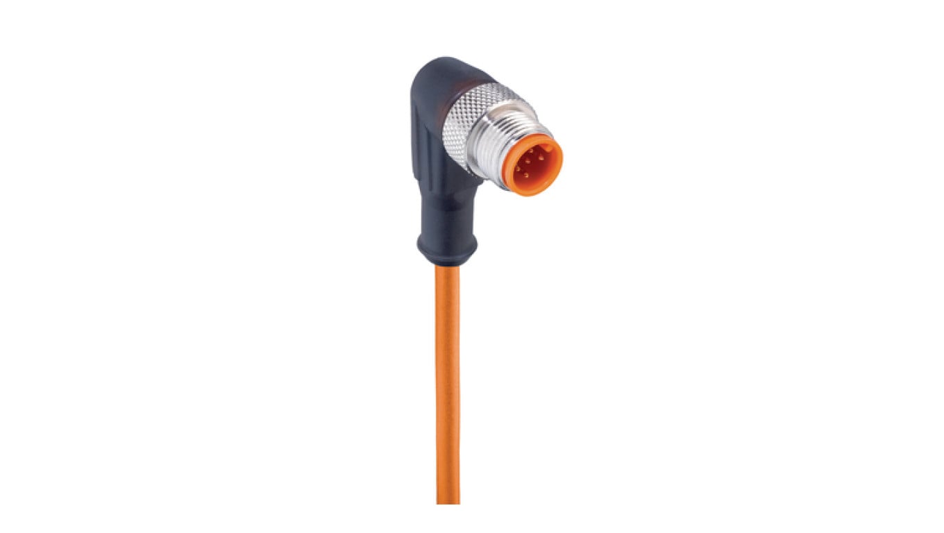 Kabel konfekcjonowany jednostronnie złącze M12 męskie kątowe 5-PINowe kodowanie A PVC pomarańczowy RSWT 5-56/2 M