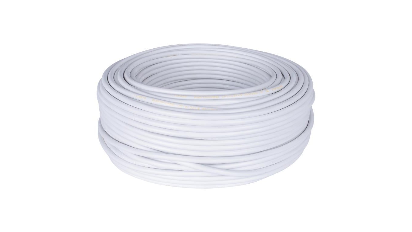 Kabel mieszkaniowy OMY / H03VV-F 3x0,5mm2 biały 300/300V giętki linka Elektrokabel /25m/