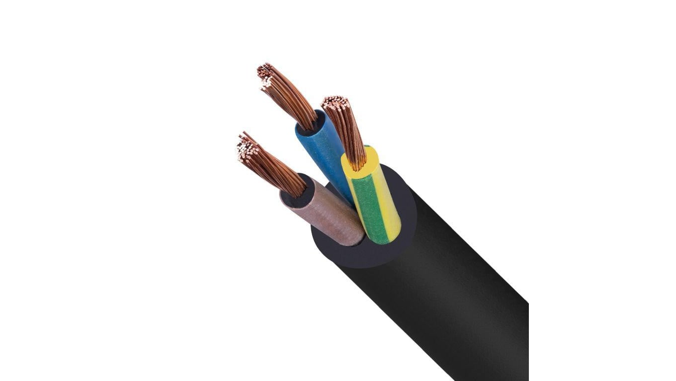 Kabel przemysłowy gumowy OW / H05RR-F 3x1,5mm2 czarny 300/500V zewnętrzny olejoodporny linka Prysmian /500m/