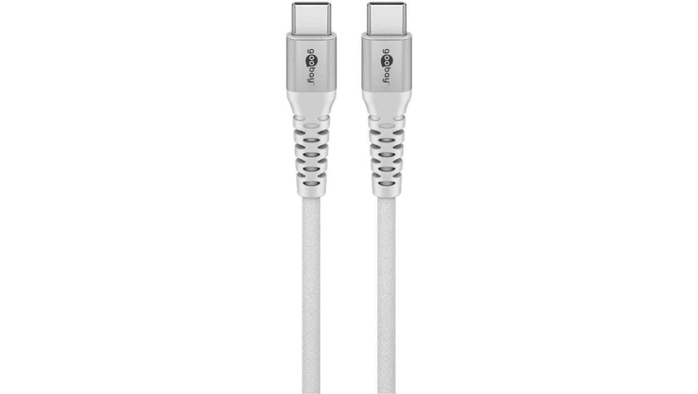 Kabel tekstylny USB-C™ do USB-C™ z metalowymi złączami, 3 m, biały - Długość kabla 3 m