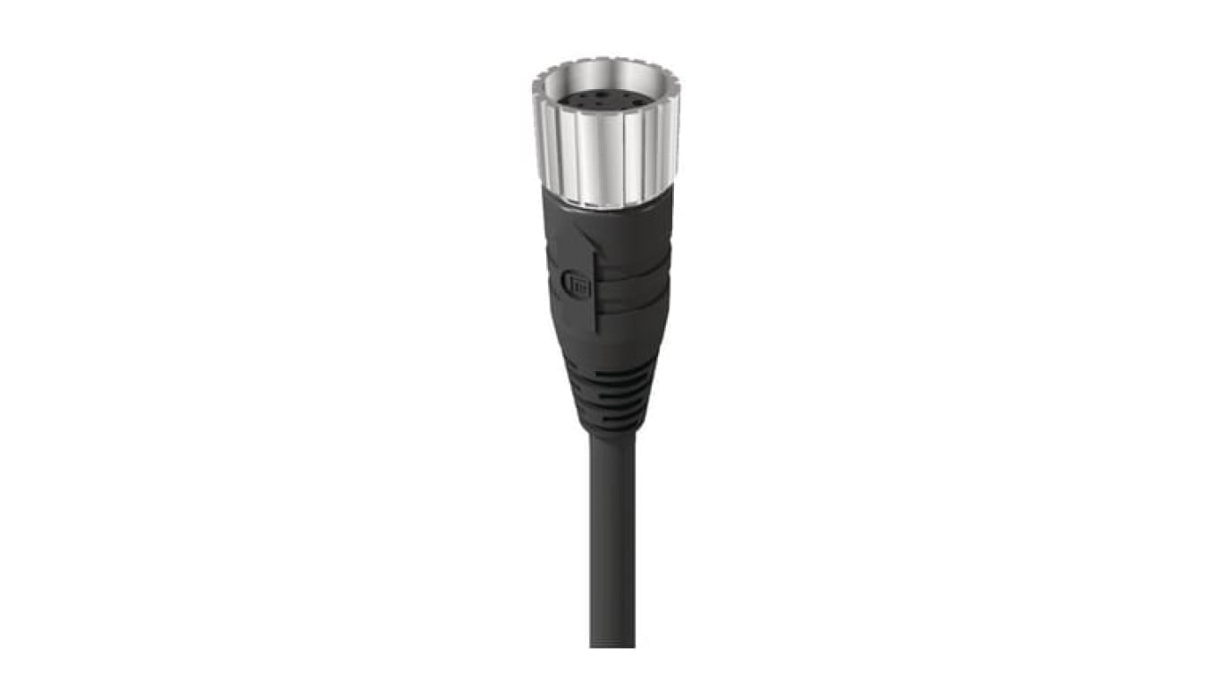 Kabel zasilający konfekcjonowany jednostronnie złącze żeńskie proste 12-PINowe 120 VAC/DC 8 A PUR czarny RKU 12-256/25 M