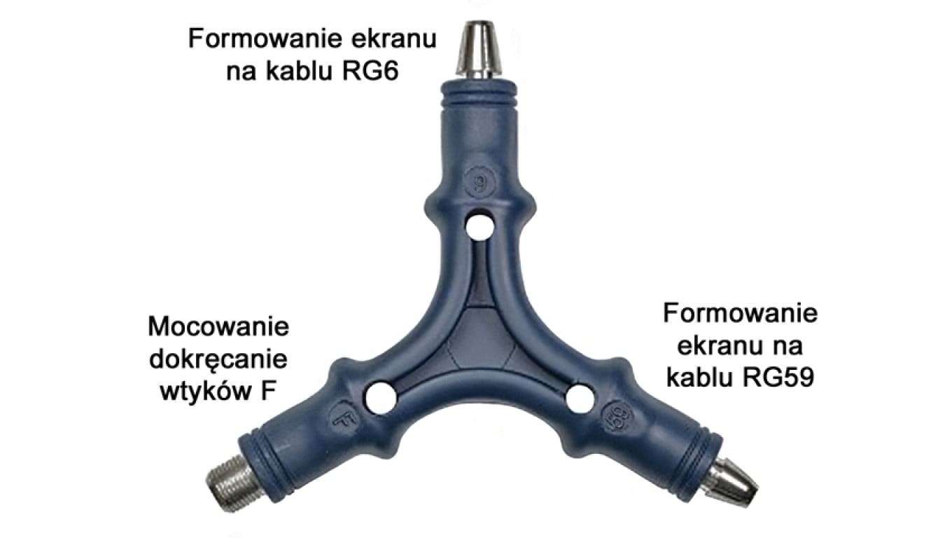 Klucze do montażu wtyków F RG-59/6 i formowania ekranu przewodów koncentrycznych MS-3207 Pros Kit