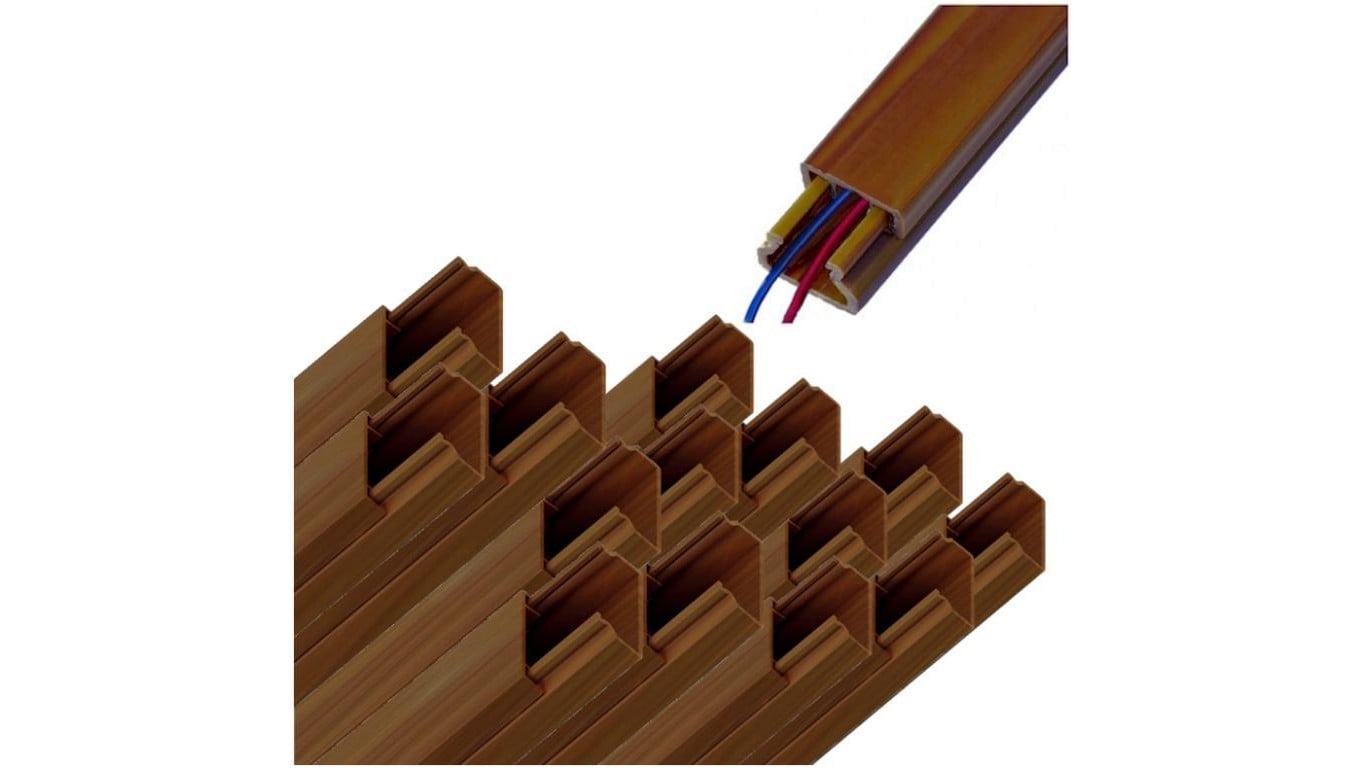 Korytko Kanał Kablowy Elektroinstalacyjny 30x32mm Drewno Ciemne 2m 15 szt.