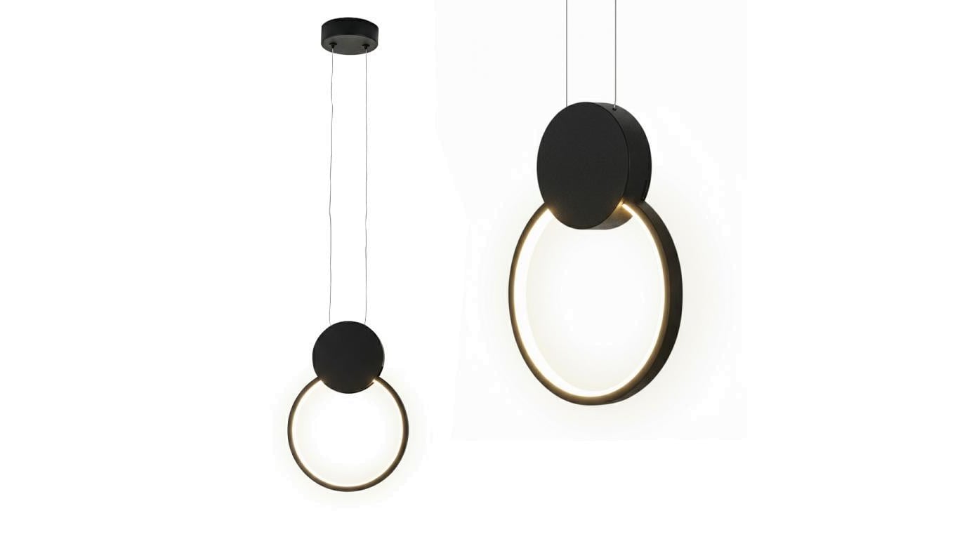 Lampa wisząca LED,lampa sufitowa 11W, 660lm, 4000K, IP20, czarna, FOREVER HOROZ