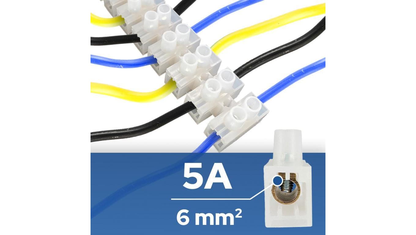 Listwa zaciskowa LTF 12-torowa do 6mm² 5A biała HOROZ